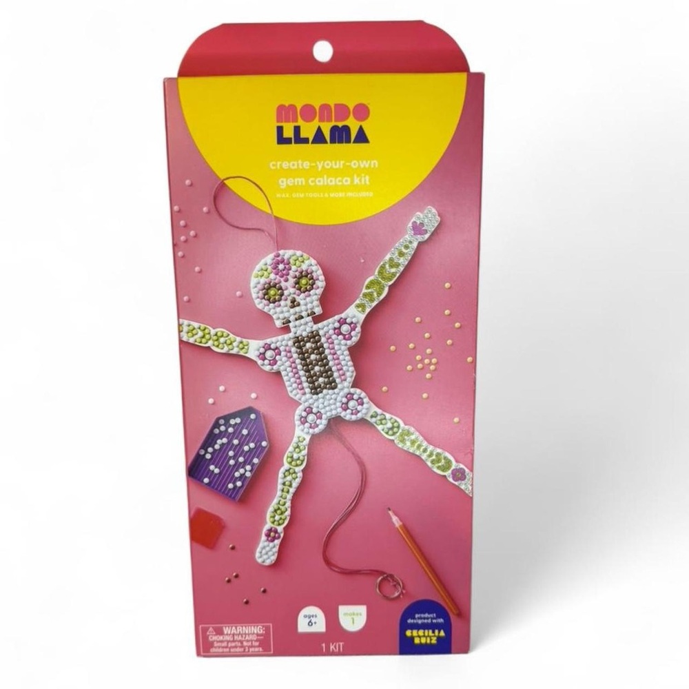 Mondo Llama Create Your Own Gem Calaca Kit Ages 6+ Dia de Muertos, New, Lot of 2 - Picture 2 of 6
